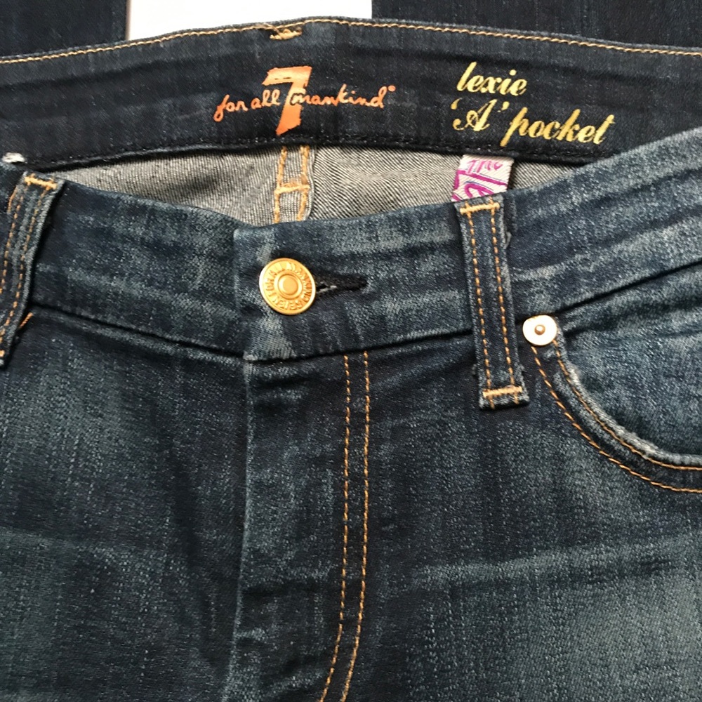 7 FOR ALL MANKIND A POCKET LEXIE PETITE JEANS 29 - Picture 2 of 8